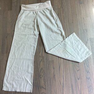 Old Navy Wide Leg Linen Pants Beige Size Small